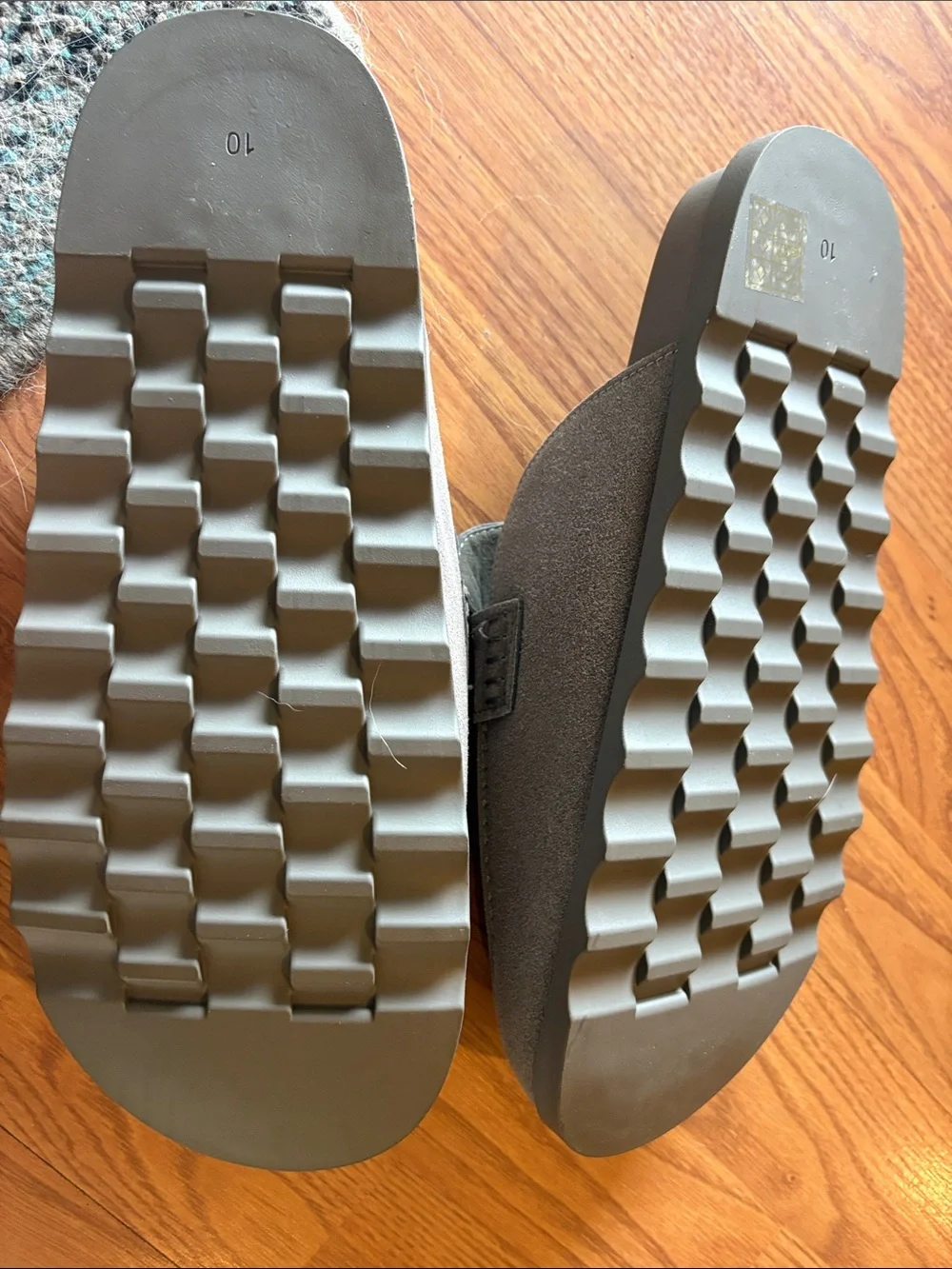 Suede Slip-On Loafer Slides - Gray